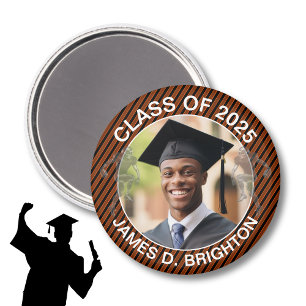 Aimant Orange Photo Football Graduation