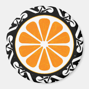Aimant orange. tribal.