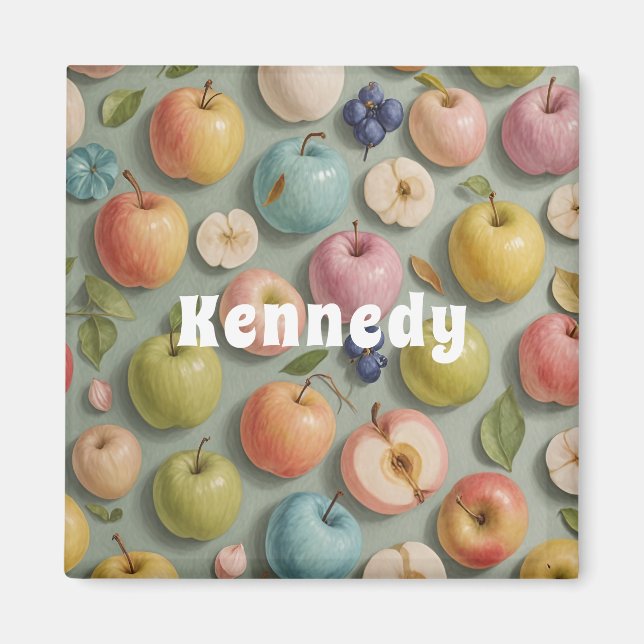 Aimant Orchard Whimsy : Fruits pastel (Devant)