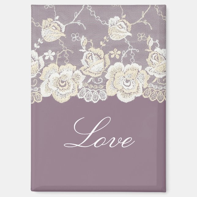 Aimant Orchidée violette florale romantique Amour (Recto)