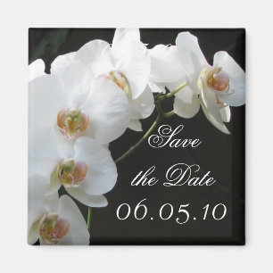 Aimant Orchidées blanches Enregistrer l'aimant de date
