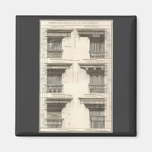 Aimant Ordres d'architecture, Entablatures Vintages (Devant)