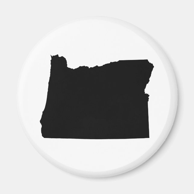 Aimant Oregon en noir et blanc (Devant)