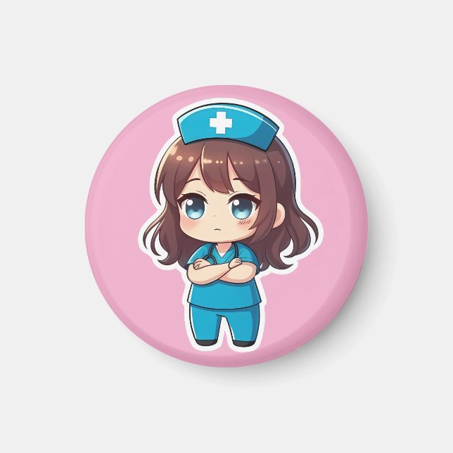 Aimant Original Chibi Nurse - Professional Calm (Devant)