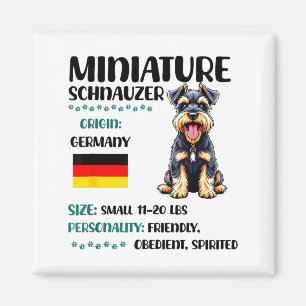 Aimant Origine du Schnauzer Nain Drôle Mini Schnauzer Lo