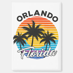 Aimant « Orlando Floride » Vintage – Coucher de soleil et
