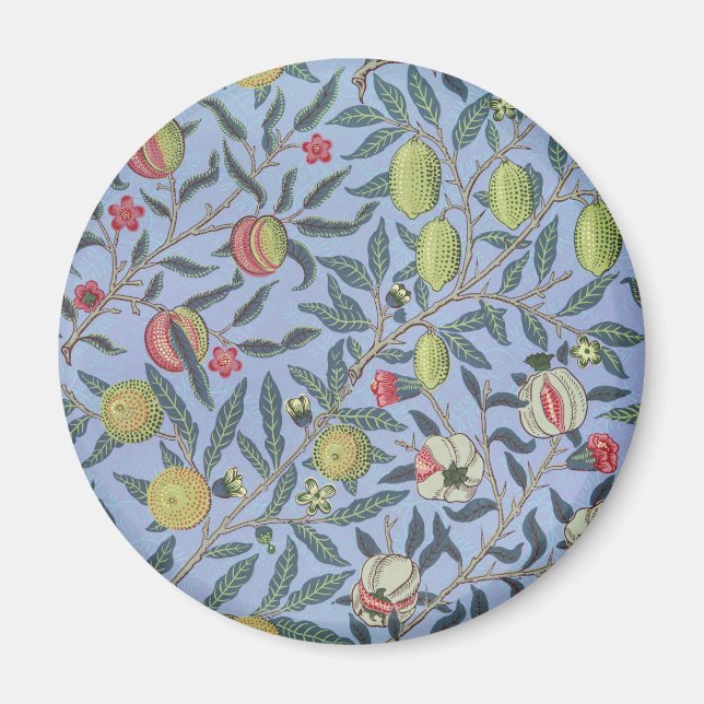 Aimant Ornement Bleu de Grenade Fruit William Morris (Devant)