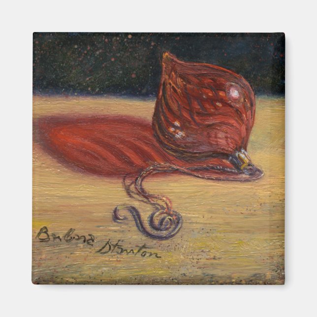 Aimant "Ornement en verre rouge" (Devant)