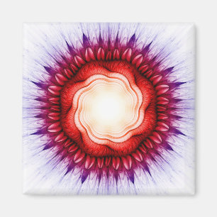 Aimant Ornement floral rouge