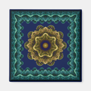 Aimant Ornement fractal multicolore