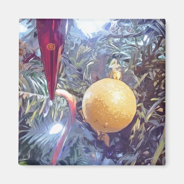 Aimant Ornements de vacances en hiver (Devant)