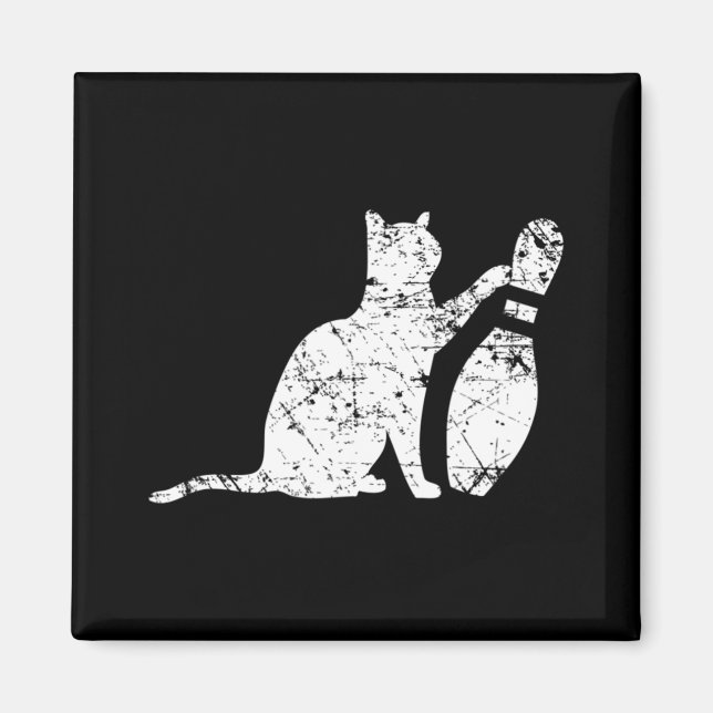 Aimant Ornery Alley Chat Tipping Bowling Pin Amusants Équ (Devant)