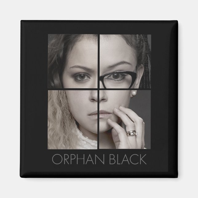 Aimant Orphelin noir | Collage de clonage (Devant)