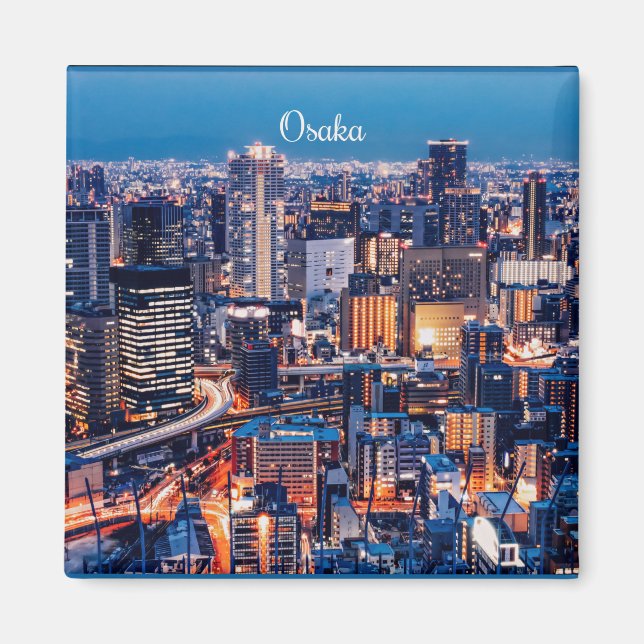 Aimant Osaka Japon, photo de la ville (Devant)