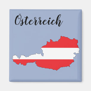 Aimant Österreich Autriche Carte du drapeau autrichien