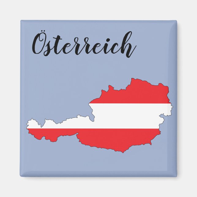 Aimant Österreich Autriche Carte du drapeau autrichien (Devant)