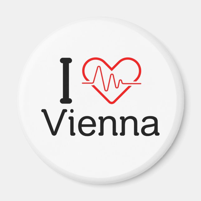Aimant Österreich Heartbeat I love Vienna (Devant)