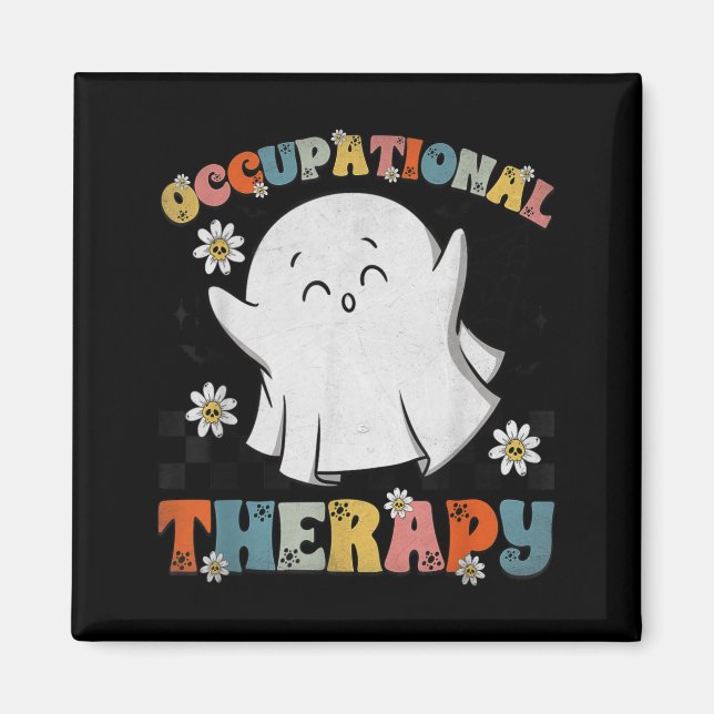 Aimant Ot Occupational Therapy Halloween Retro Ghost Ot H (Devant)