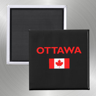 Aimant Ottawa Canada Canadian Flag Dark Color
