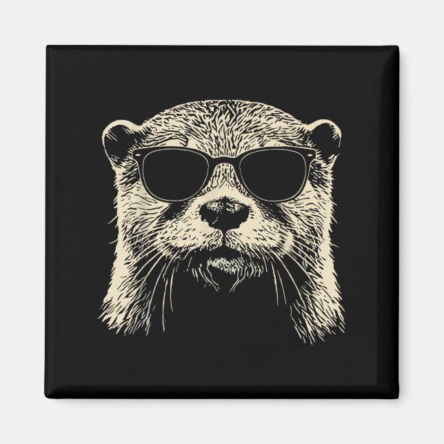 Aimant Otter Wearing Sungles Graphic Otter Shirt Men Wome (Devant)
