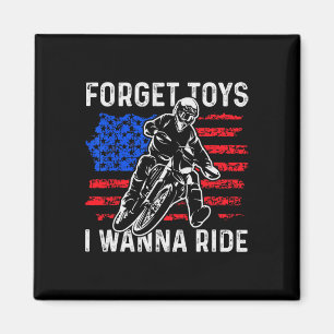 Aimant Oublie les jouets je veux rouler drôle moto cross