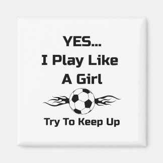 Aimant Oui...je Joue Comme Une Fille Flamboyante Football