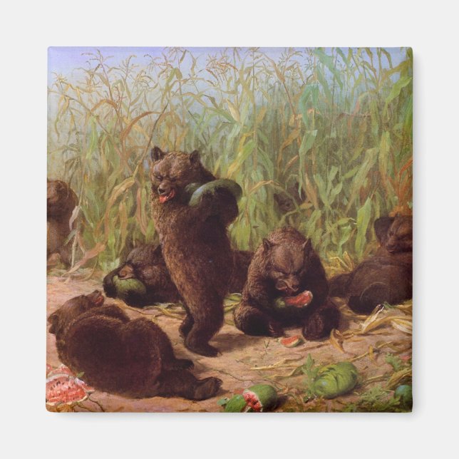 Aimant Ours dans le Patch de la pastèque (par W.H. Beard) (Devant)