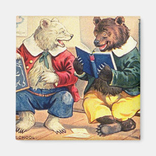 Aimant Ours de lecture vintage