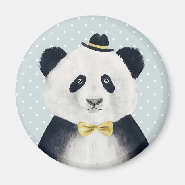 Aimant Ours de panda aquarelle (Devant)