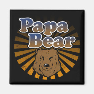 Aimant Ours de papa, regard vintage de fête des pères