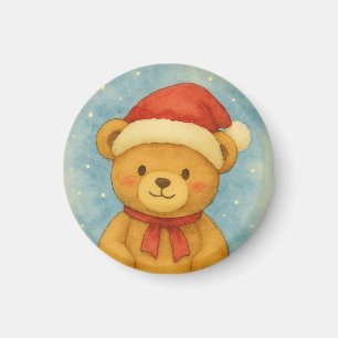 Aimant Ours en peluche de Noël dans un pays des merveille
