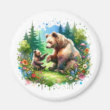 Ours et cubes d'aquarelle