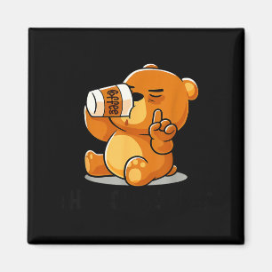 Aimant Ours mignon buvant un introverti drôle - Café Chut