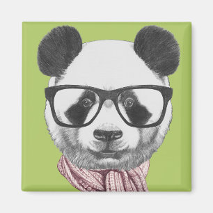 Aimant Ours panda prêt d'hiver