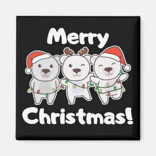 Aimant Ours polaire Animaux de Noël Ours polaires Joyeux