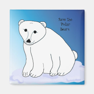 Aimant Ours polaire avec message