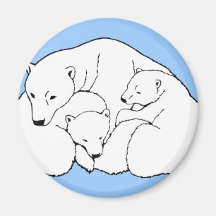 Aimant Ours Polaire & Cub Frigo Magent Wildlife Art Cadea