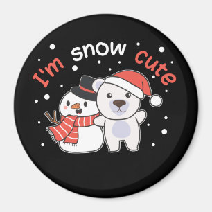 Aimant Ours polaire Je suis Snow mignon Snowman Pun magné