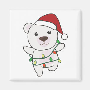 Aimant Ours polaire Noël Animaux d'hiver Ours polaire Ma