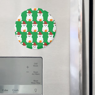 Aimant Ours polaire Noël chapeau de Noël mignon motif ver