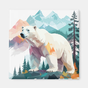 Aimant Ours polaire Vector Art Animal Majestic Nature sau