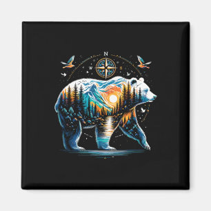 Aimant Ours Randonnée Ours Grizzly Camping Campeur