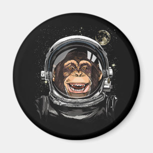 Aimant Outer Space Monkey Astronaut Wild Zoo Animal Face