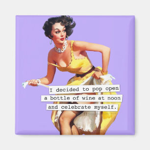 Aimant Ouvrez une bouteille de vin à midi