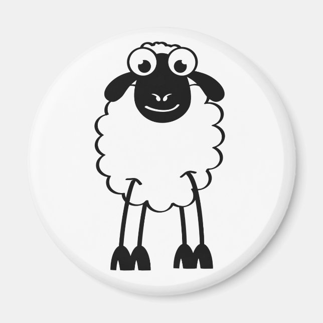 Aimant Ovins, ovins blancs ou noirs. Dromer ou dormir (Devant)