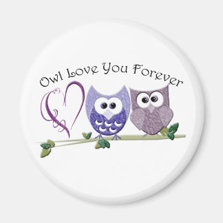 Aimant Owl Love You Forever, Cute Owls et Heart design