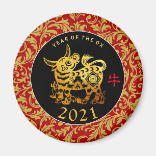 Aimant Ox d'or Jour de l'An chinois 2021