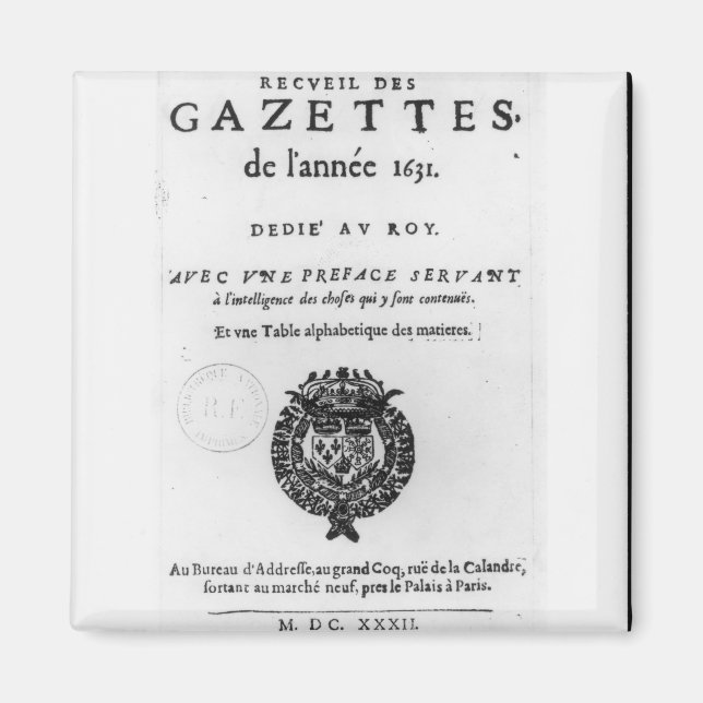 Aimant Page de titre de la première collection de 'La (Devant)