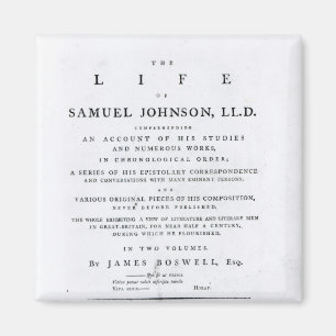 Aimant Page titre, 'de la vie de Samuel Johnson