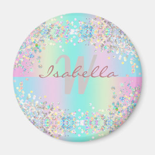 Aimant Paillet holographique Licorne